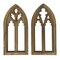 Washed Wood Gothic Arch Window Frame Wall Decor 2 Piece Set